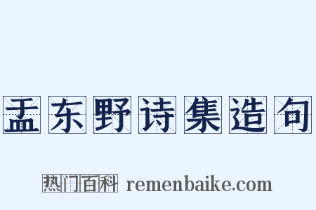 盂东野诗集造句是什么意思的图片